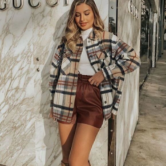 ZARA Faux leather Bermuda shorts adjustable waist 4968/222 - Picture 2 of 6